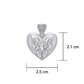 Eternal Heart Celtic Knotwork Silver Pendant TP3445 - Jewelry